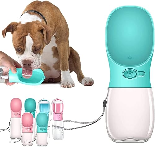 Portable 550ml Dog Pet Water Bottle - Travel Puppy Water Dispenser - Leak Proof Outdoor Drinking Mug Cup, Blue