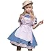 Ekrfxh Costume de soubrette française à manches courtes avec tablier et couvre-chef faux col pour adulte Costume Cosplay, b, L