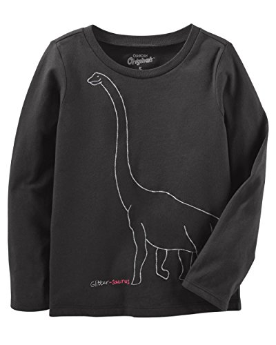 OshKosh B'Gosh Girls Long Sleeve Tees (Glitter-Saurus, 10)