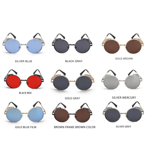 Vintage Round Steampunk Sunglasses Men Luxury Punk Sun Glasses for Male Shades2