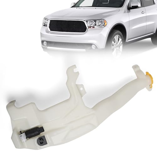 VLINCAR Washer Fluid Reservoir Compatible with Dodge Durango/Jeep Grand Cherokee 2011-2022, Jeep Grand Cherokee WK 2022 Windshield Washer Tank with Pump/Cap W/O Headlight Washer Hole 55079365AF