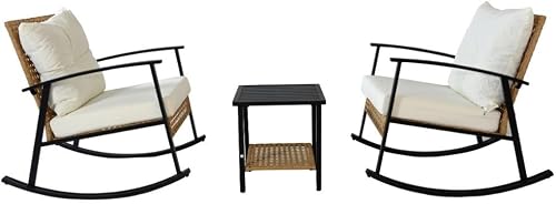 Patio Wicker Rockers and Table set