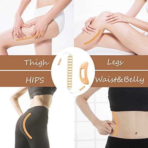 Wyjtpone Wood Therapy Massage Tools，Handmade Wood Back Massage Roller Rope Tool,Maderoterapia Kit Body Sculpting Tools For Relax Muscles #TOP4