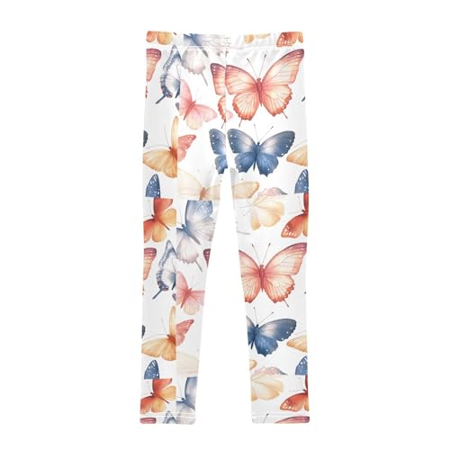 Boccsty Watercolor Painting Butterflies Girls Leggings Kids Yoga Pants Dance Active Tights 4T2