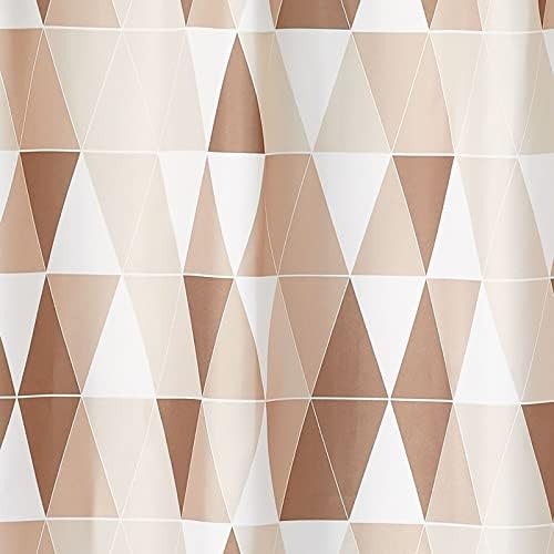 mDesign Shower Curtain  Weighted Privacy Curtain for Baths and Shower Cubicles  Water-Repellent Anti-Mildew Bathroom Curtain  Brown