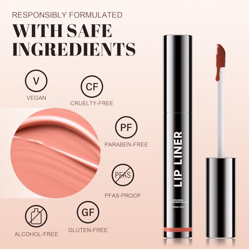 Image of Lip Stain - Long Wear Tattoo Lip Liner, Waterproof & Transfer-proof Peel Off Lip Stain with Matte Finish, Lip Tint For All Skin Types, Gifts for Women(Nude)