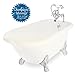 American Bath Factory T041F-WH-R-B 54" Jester Bathtub - Large Feet - F100A Faucet - White Finish - Bisque