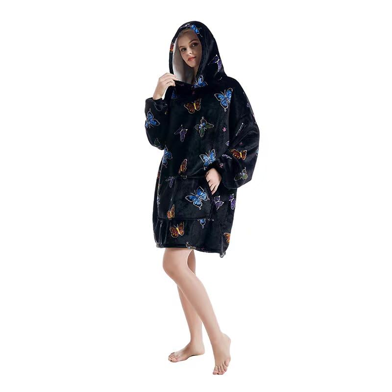 Adult Oversized SNUGGIES Hood Wearable Blanket Sherpa Short Sweatshirt