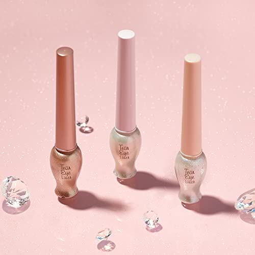 Etude Tear Drop Eye Liner #1 White Tear (21Ad) | Eyes Makeup | Kbeauty | Liquid Glittering Eye Liner To Make Your Eyes Sparkle #TOP7