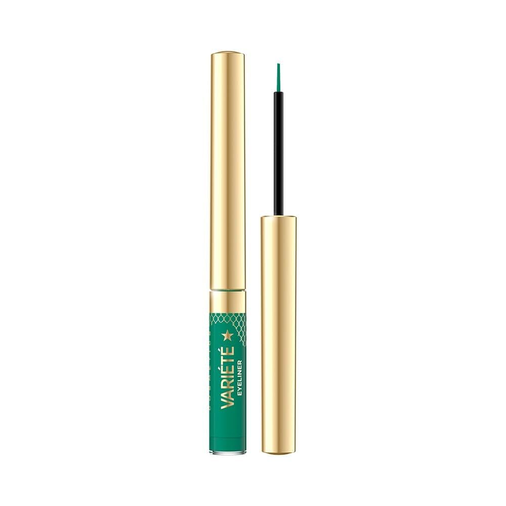 Eveline Cosmetics Variété Variété Liquid Color Eyeliner - No. 06 Peacock Green, Waterproof, Semi-Matte Finish, Vegan, 2.8 ml
