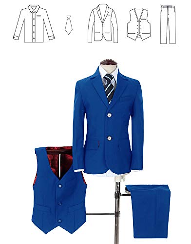 Yuanlu Suits For Boys Toddler Tuxedo Slim Fit Teen Clothes Royal Blue Size 8 #TOP3