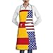 Delantal de impresión de la bandera de España americana delantal de flores coloridas impresión personalizada ajustable para hombres y mujeres, blanco, Taille unique