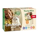 MERA Cats Nature Adult Tasty Mix Premium Katzenfutter Nass 12x85g | ohne Zucker und Getreide | Adult Katzen Nassfutter hoher Fleischanteil | Vorteilspack
