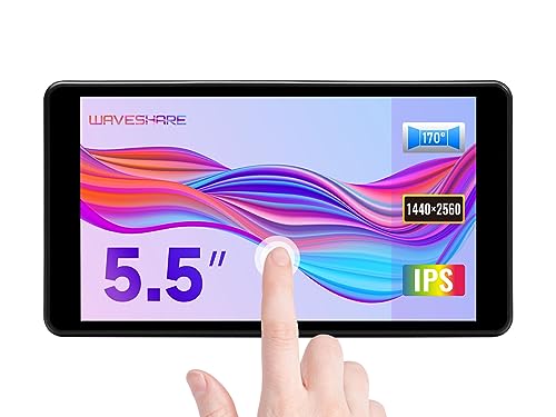 Image of waveshare 5.5inch 2K Capacitive Touch LCD Display Compatible with Raspberry Pi 4B /3B+ /Pi 3B /Zero 2w /Zero w and CM4 Supports Windows 11 /10 /8.1 /8 /7 Comes with Case