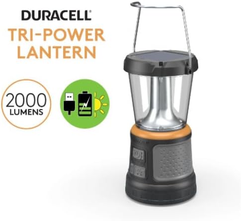 Miniatura 2 de Duracell - Linterna LED de 2000 lúmenes con iluminación de 360 y 180 para camping, pesca y uso de emergencia, 6 modos de luz y 3 fuentes de