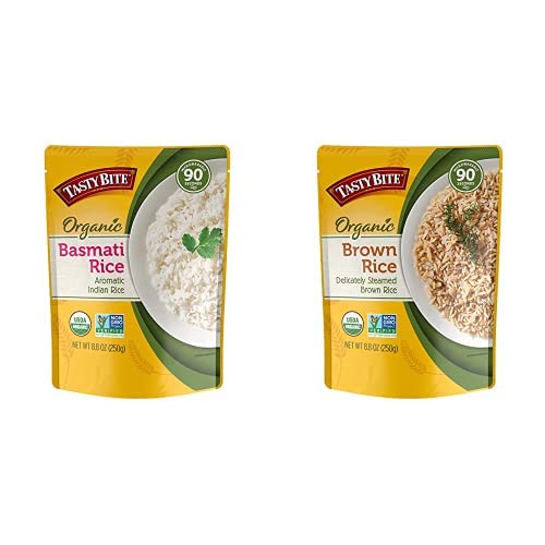 Tasty Bite Organic Basmati Rice (8.8Oz, 12 Pack) + Organic Brown Rice (8.8Oz, 12 Pack) | Microwavable, Ready To Eat, Rice Variety For Meals #TOP9