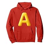 Big Yellow Letter 'A' Halloween Costume Red Pullover Hoodie