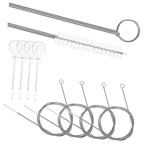 KONTONTY 4 Set Cleaning Brush Radiator Brush Thin Long Flexible Drain Unblocker Drain Unblocker Wire Flexible Clean Cleaning Tools Brown Pipe Cleaners Sink Plunger Tube Nylon