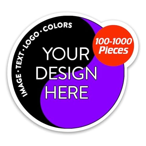 5-1000 Custom Vinyl Stickers - Upload Your own Image, Text, Design, Logo - Personalized Logo Labels for Handmade, Packaging, Bottle, Jars, Candle, Brand Stickers (White, 3x3) Cover