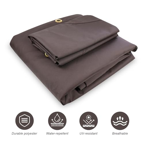 Replacement Gazebo Canopy Top Cover for 10 x 12, Double Tiered Waterproof Canopy Roof for Lowe's Allen Roth Gazebo #GF-12S004B-1 (Brown) by OIPUNSHLE - Used condition - Image 4