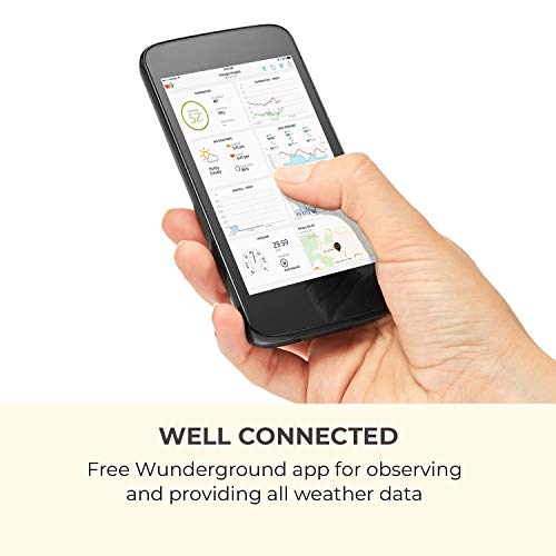 Waldbeck Huygens Professional Weather Station - 6-in-1, 6 Measurements, Colour Display, Weather Warnings, Live Weather Data, Precise Information, LED, WiFi, App-Compatible, Black/White - Image 5