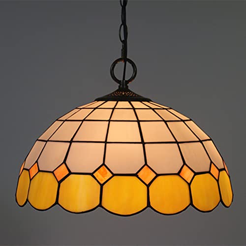 Lustre Suspendu E27 Anti-Éblouissement | Luminaire Plafond Vitrail Réglable Kulgony