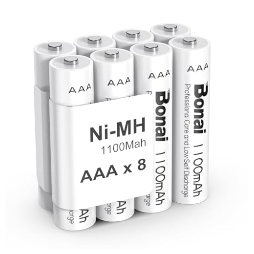 BONAI AAA Batterier Laddningsbara, Hög kapacitet 1100 mAh 1,2V Ni-MH AAA Batteri Laddningsbara 1200 Cykler Låg Självurladdning, Paket Med 8