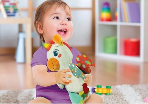 Clementoni Méline Ma Licorne Câline Peluche Douce Intéractive et Educative Mélodies Chansons et Effets Lumineux Bouton d'Activation pour Enfants Dès - vue 2