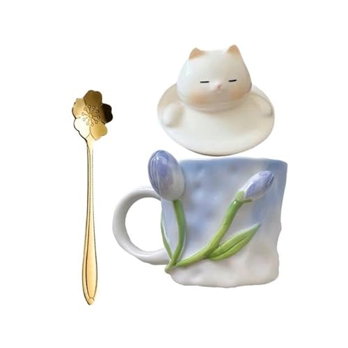 KOUBE Mug 3D Rose mug Coffee Mugs Tea Cup for Office and Home Health GiftYKBH221214 (Cat cover4)