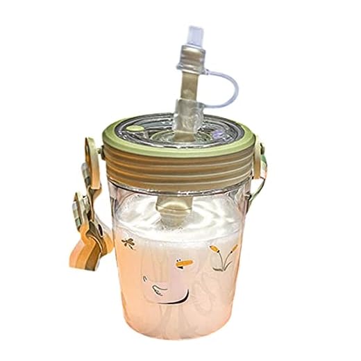 Cute Animal Cup,Läcksäker kopp med stor kapacitet med halm, juicekopp - Barnkoppar, hållbar vattenflaska med stor kapacitet Yatoiasu
