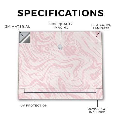 Image of Carbon Fiber Laptop Skin Compatible with Alienware X16 R2 (2024) - Silky Pink - Premium 3M Vinyl Protective Wrap Decal Cover - Easy to Apply | Crafted in The USA by MightySkins