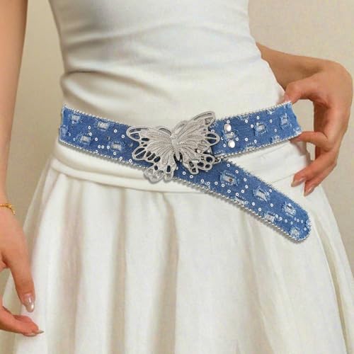 COSYDAYS Butterfly Leather Waist Belt Denim Y2K Jeans Belts Cowgirl Fashion Waist Accessories for Women 5