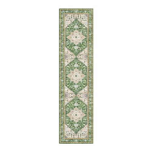 Yamaziot Washable Runner Rug, 2x8 Non-Slip Boho Vintage Hallway Rug Runner with Rubber Backing, Stain Resistant & Low Pile Faux Wool Distressed Carpet Runner for Bedroom, Kitchen, Laundry, Entrance — view 2