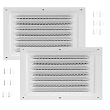 2pcs Attic Vent Soffit Vent Aluminum Wall Vent Metal Shed Vent Square Vent Louver Vent Grille with Built-in Insect Screen for Exterior Door House Attic Garage Ceiling (White 12' x 8'-2 Pack)