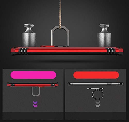 Image of DR VAKU Hybrid Ring Armor Back Cover for Redmi Note 10 Pro Tough Armor Bumper Case with 360 Metal Rotating Kickstand Ring Holder - Red