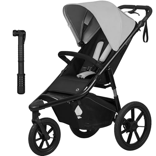 LIONELO AZURA Poussette Bébé de jogging de 6 mois à 22 kg Poussette 3 Roues de jogging Dossier Réglable pour Position Allongée Grandes Roues Gonflables...