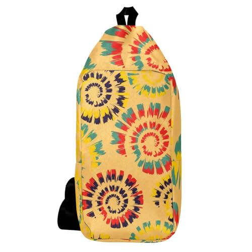 Sac à dos à bandoulière Tie Dye multicolore pour homme et femme 16x36cm