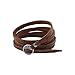 ICHQ Armband, 1x Retro Herren Armband Leder Armbänder mit Fünf Runden Armreifen Schmuck Men's Geschenk Zubehör Leather Bracelet (Braun)
