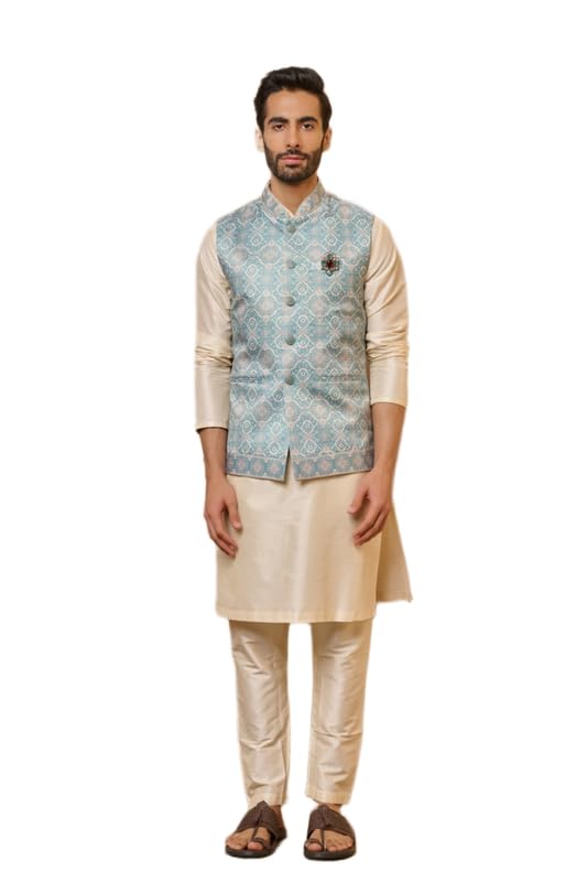Teal Classic Bundi | Ethnic WEAR | Teal | XS-image-31