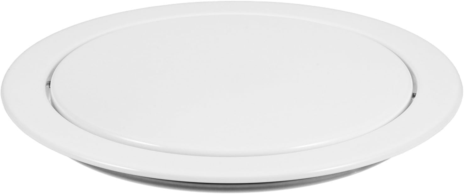 Baluue Recessed Trash Bin Cover for Kitchen Countertop, Stainless Steel Swing Flap Lid, Small 18-19cm Opening Garbage Can Lid Replacement for Bathroom Sink Use