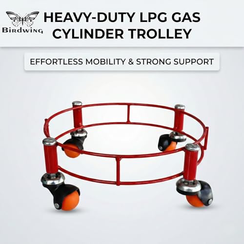 Image of Rincy Stainless Steel Wheel LPG Gas Cylinder Trolley with 4 Wheels (2 Pcs) - WRSG Gas Cylinder Trolley (Multicolor, Pack of 2)