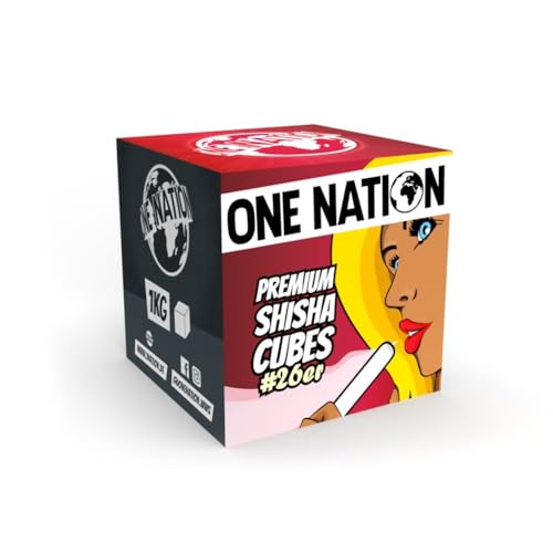 One Nation | Shisha Kohle Naturkohle aus 100% Kokosnuss - bis zu 120 Minuten Brenndauer | Starke Hitze | kein Eigengeschmack (2kg)