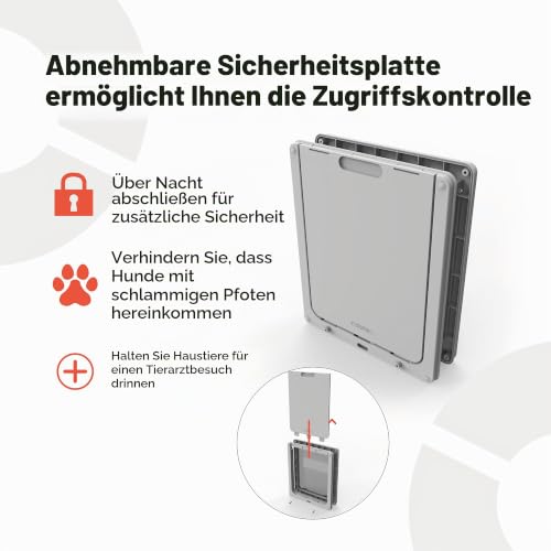 Dog Mate Verriegelbare Hundeklappe für große Hunde (216), Weiß