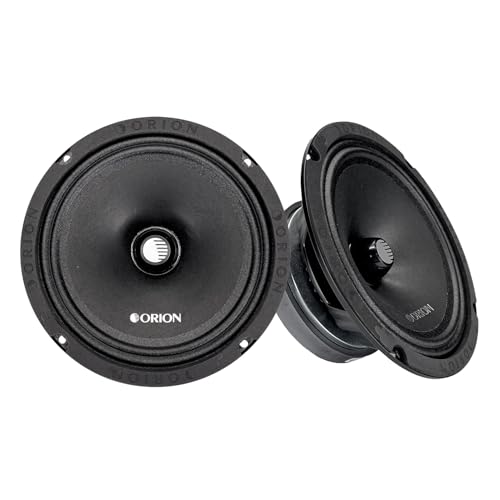 Orion Cobalt CM852 High Efficiency 8" Mid-Range Bullet Loudspeakers, 1200W Max Power, 300W RMS, 2 Ohm, 1.5" Voice Coil - Pro Car Audio Stereo, Midrange Speakers (Pair)