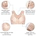 YIANNA Womens Post-Surgery Front Closure Brassiere Sports Bra, YA83288-Beige-XL