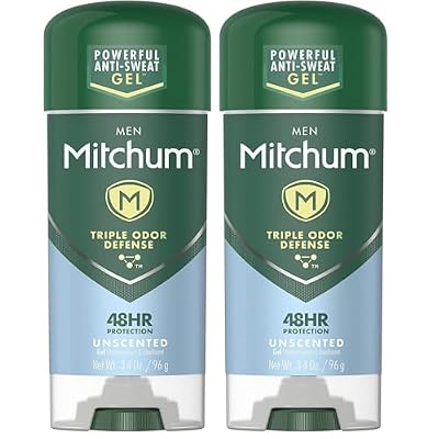 Mitchum Men Advanced Control Anti-Perspirant & Deodorant Gel, Unscented, 3.4 Ounce (Pack Of 6)