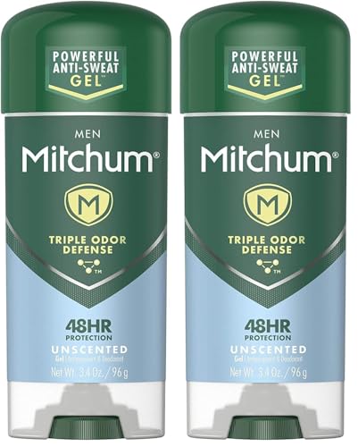 Mitchum Men Advanced Control Anti-Perspirant & Deodorant Gel, Unscented, 3.4 Ounce (Pack of 6)