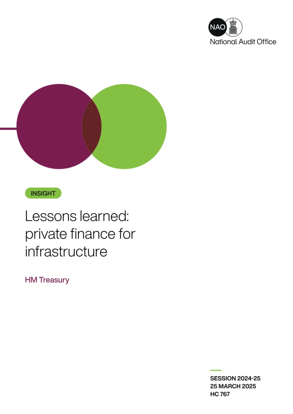 Lessons learned: private finance for infrastructure