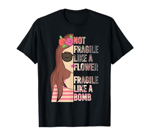 Camisa para niña con diseño de feminismo frágil como una bomba Camiseta
