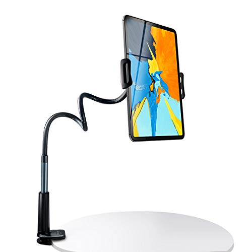 Exclusive Discount 70% Price  SRMATE Tablet Holder for Bed, Gooseneck Tablet Stand Mount for 4.7-11" Devices iPad Pro iPhone Series/Nintendo Switch/Samsung Galaxy Tabs/Kindle Fire HD, 34in Overall Length (Blue-Black)